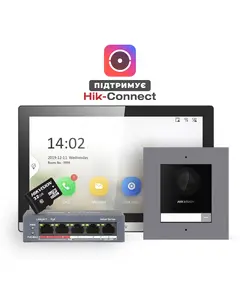 DS-KD8003-IME1(B)+DS-KH6350-TE1+HS-TF Комплект (врезная панель)