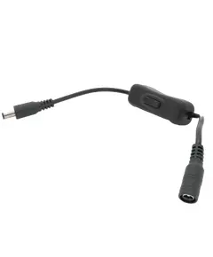 DC-F => DC-M (D 5,5x2,5мм) Black Удлинитель питания с выключателем