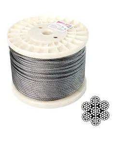 APRO 5 мм DIN 3055 (6х19+1х19) А2 100 м Трос нержавеющий