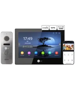 Neolight ALPHA Hybrid Black + PRIME FHD Silver з кутком Комплект відеодомофону