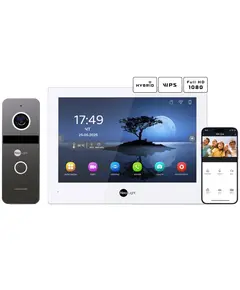 Neolight ALPHA Hybrid + SOLO IP Graphite з кутком, PoE адаптер для панелі виклику Комплект відеодомофону