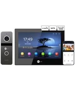 Neolight ALPHA Hybrid Black + SOLO IP Graphite з кутком, PoE адаптер для панелі виклику Комплект відеодомофону