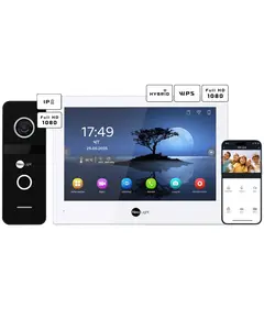 Neolight ALPHA Hybrid + SOLO IP Black з кутком, PoE адаптер для панелі виклику Комплект відеодомофону