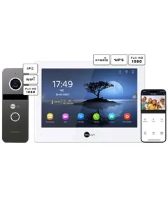 Neolight ALPHA Hybrid + SOLO IPW Graphite з кутком, PoE адаптер для панелі виклику Комплект відеодомофону