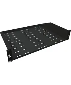 2U 19" 350 мм 9005 Полка консольная черная