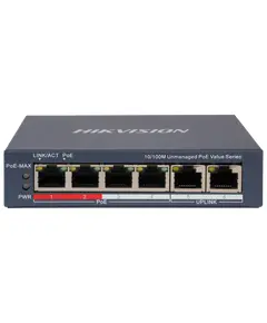 Hikvision DS-3E0106P-E/M(B) POE Коммутатор 6 портов неуправляемый