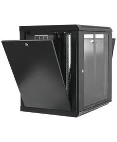 19"12U, 600х600х640мм акриловое стекло, черная Шкаф