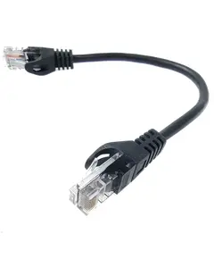5е UTP RJ45 0.25м Патч-корд литой черный