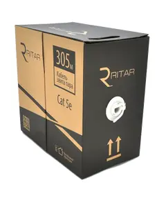 Ritar наружный с проволокой КНПП UTP (4*2*0.51) 4p 24 AWG ПЭ (305м) черный Кабель