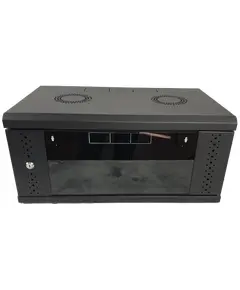 EServer 4U 600х350х284, стекло, чорная Шкаф