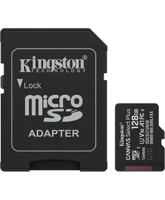 Kingston microSD 128GB C10 UHS-I A1 V10 R150MB/s + SD Карта памяти