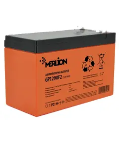 MERLION GP1290F2 AGM 12В 9 А•г Свинцево-кислотна акумуляторна батарея
