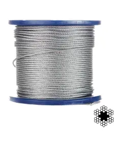 APRO 6 мм DIN 3060 (6х19 + FC) 100м Трос оцинкованный