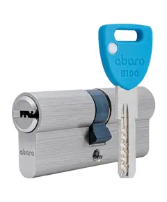 ABARO B100 80 (40*40) Цилиндр никель сатин 5 ключей
