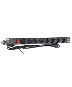 19" 1U 8 розеток с выключателем Блок розеток