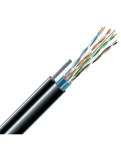 FTP Cat.5e F/UTP PE 4х2х24 AWG + S. M.трос (к) бух305м. Кабель ЗЗЦМ