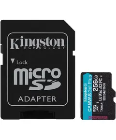 Kingston 256GB microSDXC Canvas Go Plus Gen4 A2 U3 V30 Card + Adapter Модуль флеш-пам'яті