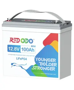 Redodo 12.8V 100Ah Mini 1280Вт•г LiFePO4 Літієва акумуляторна батарея
