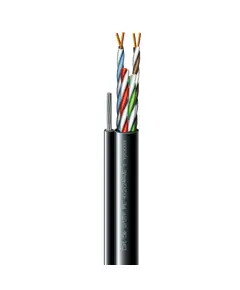 Cat. 5e U/UTP РЕ steel cord 4x2x24 AWG (k) трос (70910181) бухта 305м Кабель витая пара ЗЗЦМ (UTP медь уличный с тросом)