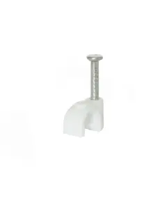 Скоба Ziplex для кабелю з цвяхом кругла d 5 біла(100шт)