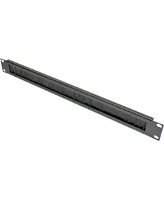 EPNew PLMN-V0801UZ Кабельный организатор 1U со щеткой, с каб. поддержкой, черный, EPNew
