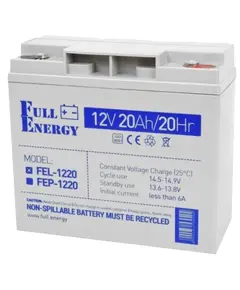 Full Energy FEL-1220 20А•ч 12В гелевая Свинцово-кислотная аккумуляторная батарея