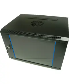 Hypernet WMNC66-15U-FLAT-AC-BLACK Шафа комутаційна настінна 15U 600x600 розбірна чорна