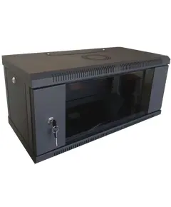 Hypernet WMNC-4U-FLAT-AC-BLACK 4U 600x450 Шафа коммутаційна настінна розбірна чорна
