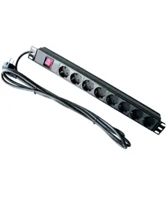 Hypernet SPP8-E Блок 8 розеток 220В 19'' с выключателем SHUKO